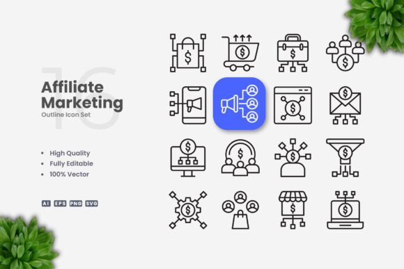 Affiliate Marketing Icons: Clean Graphics for Branding