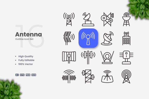 Antenna Icons: A Modern Graphic Asset for Creative Projects