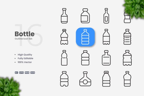 Bottle Icons: Clean Graphics for Modern Branding