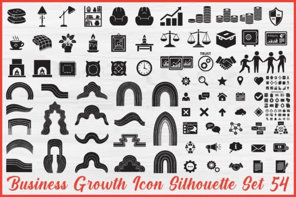 Business Growth Icon Set for Website and Editorial Graphics