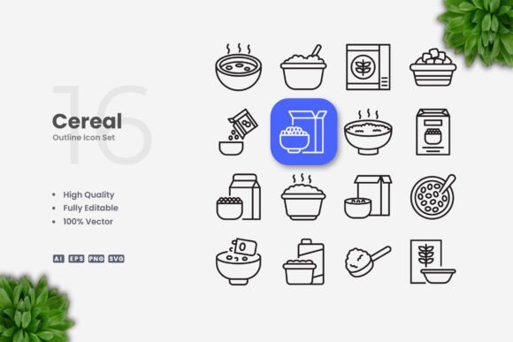 Cereal Icons: A Versatile Graphic Design Asset for Local Business Branding