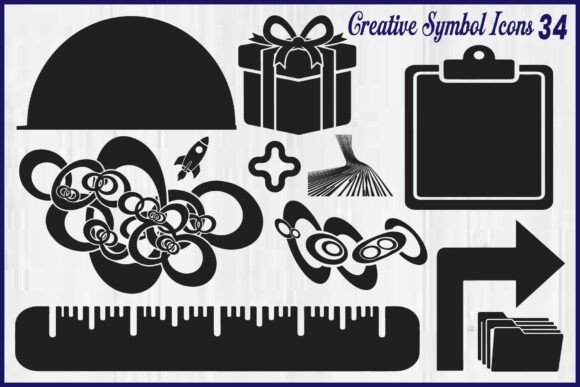 Creative Symbol Icon Bundle for Graphics and Crafts