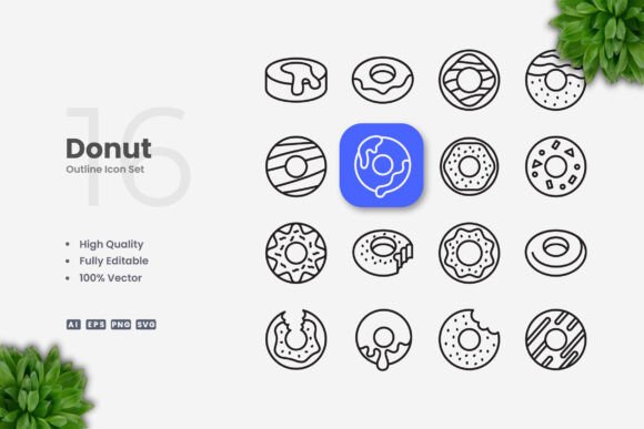Donut Icons: A Versatile Embroidery Design for Creative Projects