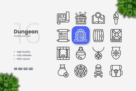Dungeon Icons – Clean Graphics for Modern Content Design