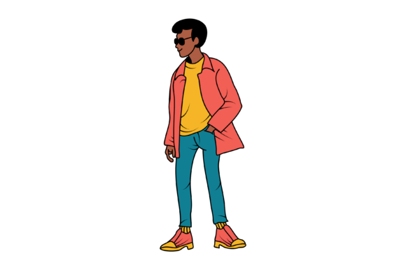 Illustration of Man in Street Style for Modern Graphics