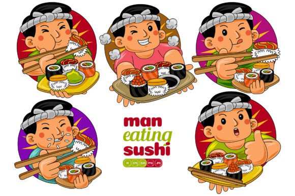 Man Eating Sushi Vector Pack 01 Review