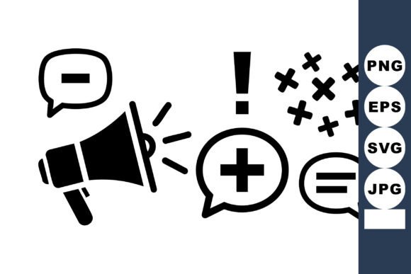 Megaphone Feedback Icons Set for Graphics and Crafts