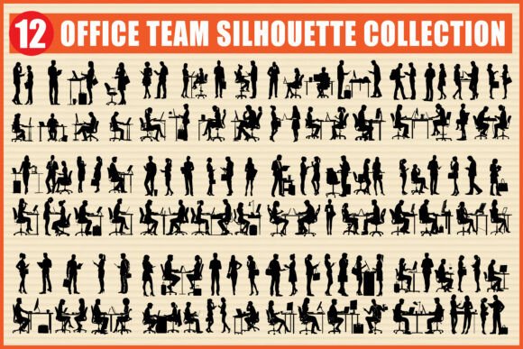 Office Team Silhouette Bundle: Modern Graphics & Icons for Branding