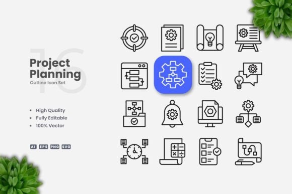 Project Planning Outline Icons: A Designer's Stitch Test