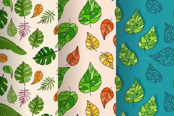 Tropical Foliage Doodle Leaf Design for Graphics and Illustrations