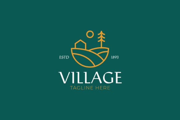 Village Logo Rural Countryside Abstract Graphics & Logo Templates Review